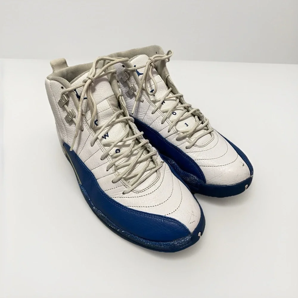 Air Jordan‎ 12 Retro French Blue White Leather Sneakers 130690-113 Mens 11
